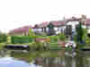 Houses back onto the river